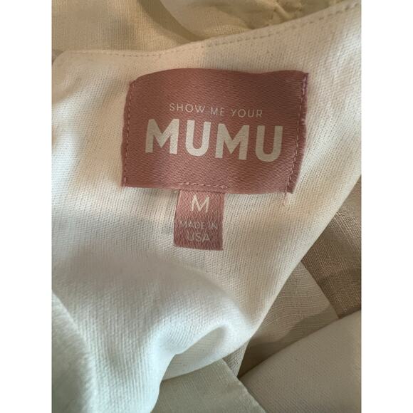 SHOW ME YOUR MUMU Brooks Bohemian Flowy Short Sleeve Babydoll Mini Dress Cream M - Picture 9 of 12